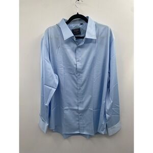 NWOT Flex Luxury Collection Dress Shirt Men's 2XL Light Blue Long Sleeve Buttons
